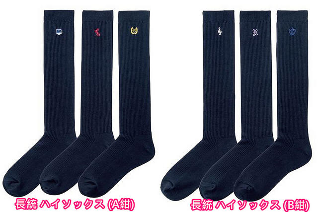 【Cupop日本高校制服代購】女學生刺繡襪 (同色同長度同編號3雙入) ST-339