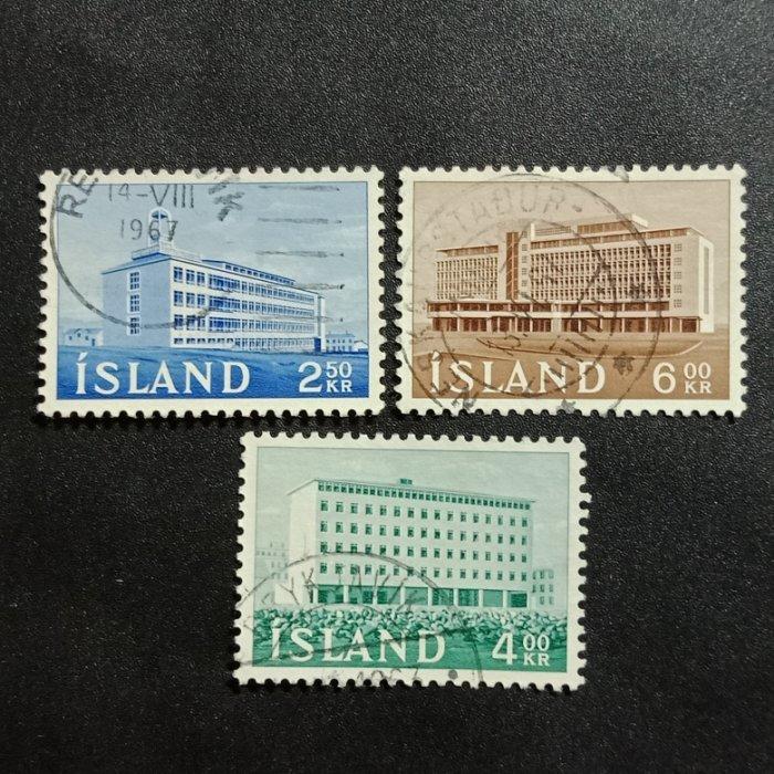 【 黑白宇宙 】1962年冰島 建築物郵票3全___A1079