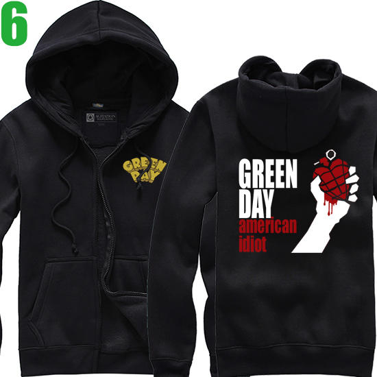 Green Day【年輕歲月】連帽厚絨長袖流行龐克搖滾樂團外套 新款上市購買多件多優惠!【賣場二】