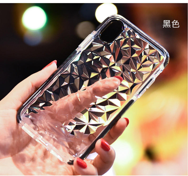 GMO 3免運 iPhone 7 8 Plus鑽石紋 黑色 菱形 3D透明水晶氣墊殼TPU保護殼保護套手機殼手機套