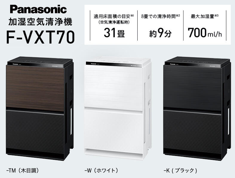 ~清新樂活~日本直送附中說Panasonic F-VXT70/VC70XT日本製NanoeX除菌加濕空氣清淨機