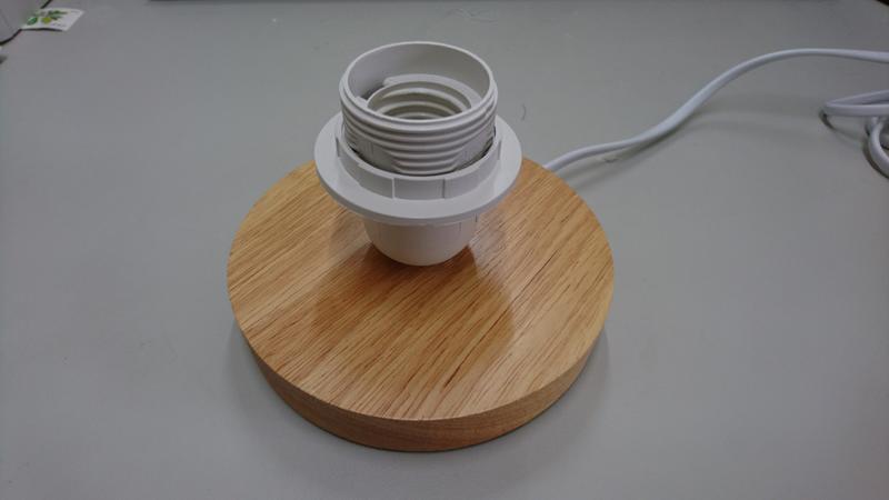 [印用堂] E27木質底座檯燈帶開關 3D列印DIY浮雕燈