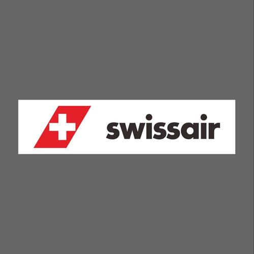 瑞士航空 LOGO 橫幅 防水貼紙 筆電 行李箱 安全帽貼 尺寸120x30mm