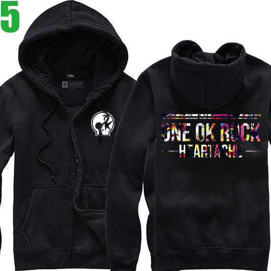 【ONE OK ROCK】連帽厚絨長袖流行龐克搖滾樂團外套(共5種顏色可供選購) 新款上市購買多件多優惠!【賣場三】