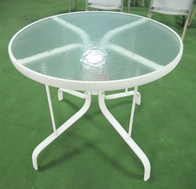 椰灣休閒傢俱-82CM鋁製強化玻璃圓桌 可開發票