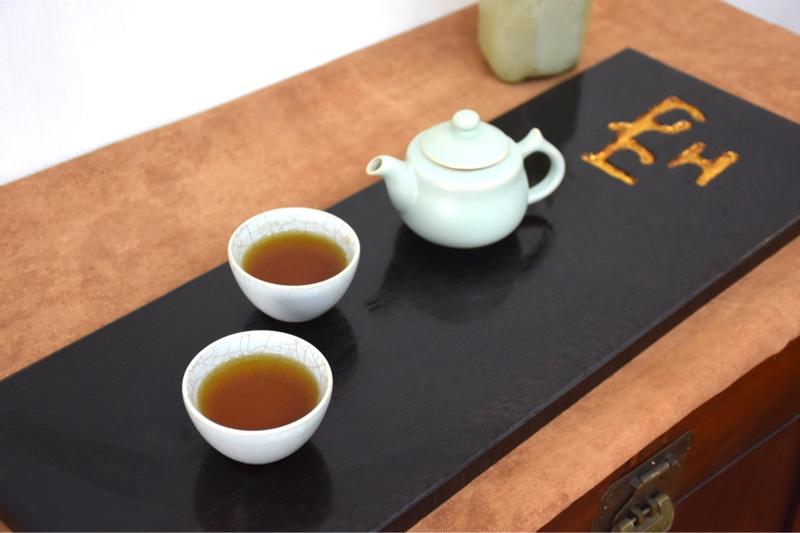天然生漆金箔茶盤，緬甸雞趐木～漆器/木食器/茶文化/藝術
