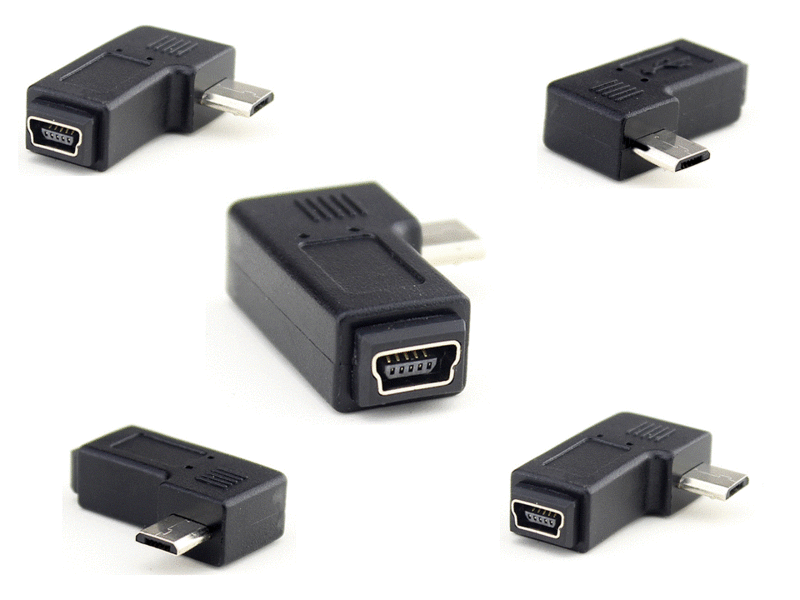 MINI USB 轉micro usb公轉mini usb-B 母 L型轉接頭 90度左/右彎頭迷你轉micro 轉接頭