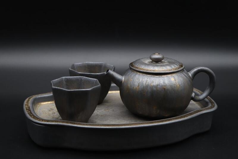 鎏金 大度 泡茶壺 草木灰釉 泡茶器 柴燒 二度還原燒 分茶 過濾茶 茶壺 茶具 泡茶用具