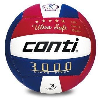【H.Y SPORT】Conti V3000-5-RWB 頂級超細纖維貼布排球(5號球) 紅/白/藍