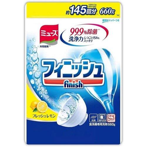 日本 地球製藥 finish 洗碗機專用洗碗粉 補充包 660g~檸檬香✿