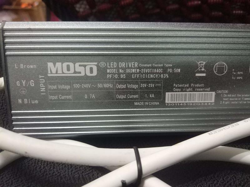 MOSO茂碩電源科技 LED電源變壓器 投光燈50W 1.38A 防水
