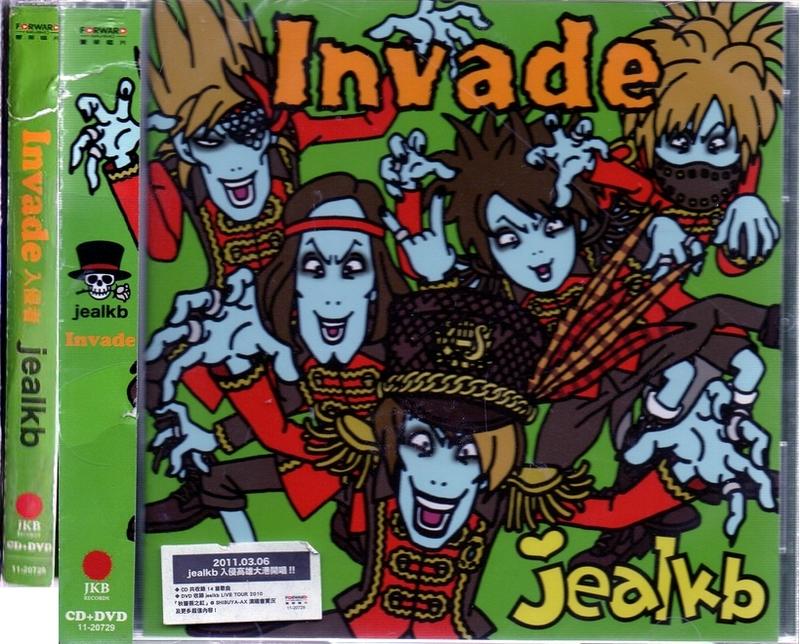 【側標破損,廉售】jealkb // Invade 入侵者 ~ CD+DVD、初回盤-豐華唱片、2011年發行