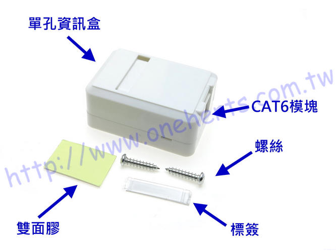 現貨供應 單口 CAT6 資訊桌面盒 含資訊模塊 網路桌面盒 KEYSTONE網路卡座 適合ＡＭＰ 網路插座 電腦