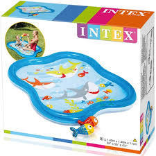 INTEX 57126 方形嬰兒噴水池 兒童戲水玩具 戶外噴水墊子 淺灘地墊 兒童趣味運動遊戲活動道具