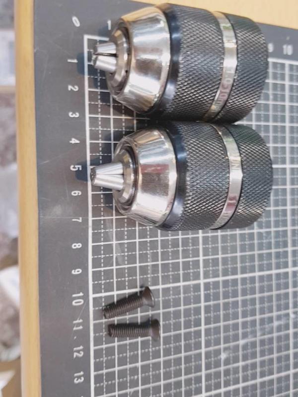 2組金屬殼(黑色3分快速自動夾頭(三分三爪夾頭)(有鎖定功能) ,適用換於一般三分電鑽與3分震動電鑽