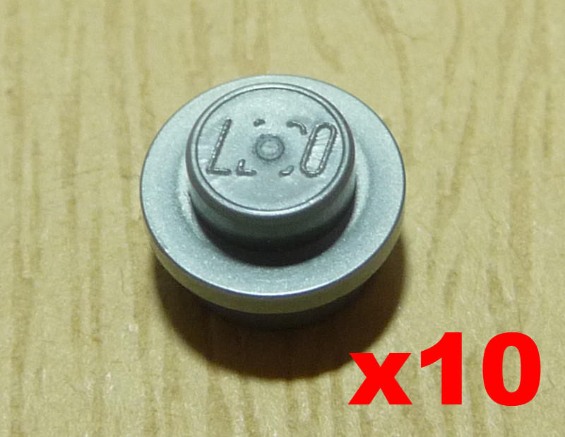 【小荳二手樂高】LEGO 平光銀色 1x1 圓形磚片/圓點/圓燈 (10個) Round 4073