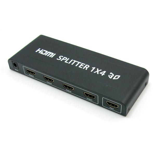 HDMI分享器+電源 1進4出splitter 1080p影像訊號放大延長輸出至4台LCD液晶 投影機 