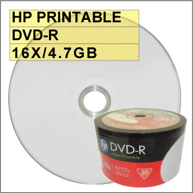 【國際名牌】HP PRINTABLE DVD-R 16X 4.7G 可列印空白光碟片 100片