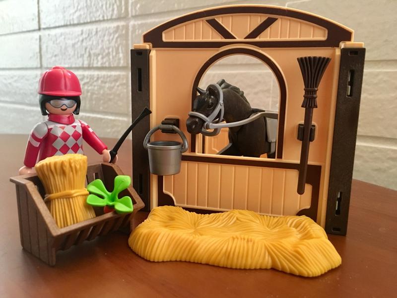 Playmobil 摩比 5112 絕版 鄉村 馬場 馬廄 酷酷賽馬師與馬（二手無盒）