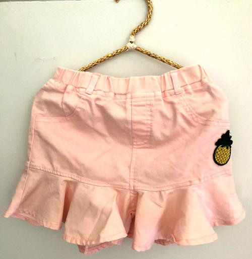 可愛女童鳳梨粉紅短褲  褲裙  休閒短褲   