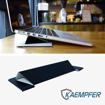 北車  [Kaempfer] 超輕薄 一片式設計 通用型 攜帶式 筆電 支架 立架 (科技黑) macbook pro