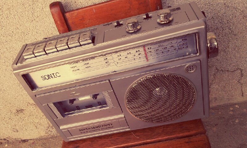 全新增值品 骨董 復古 裝飾 SONIC 卡帶 卡式 手提 收音機 錄音機 播音機 具有收藏價值性