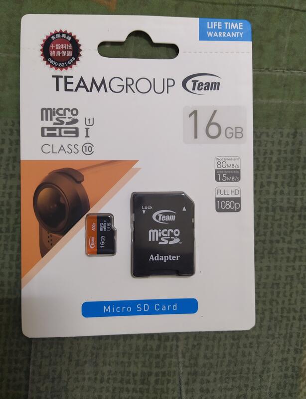 Team 十銓 16GB 80MB/s microSDHC TF UHS-I c10 記憶卡