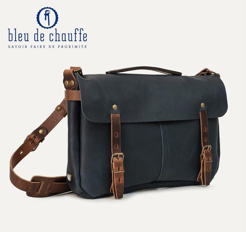  【 bleu de chauffe】工匠之都-法國手工包 JUSTIN PLUMBER BAG - NAVY(海軍藍)