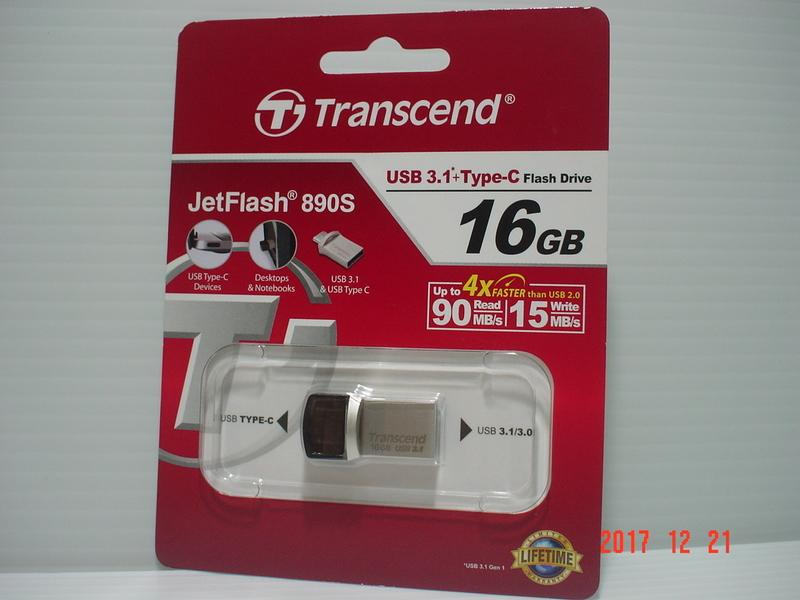【神宇】創見 Transcend JetFlash 890S TS16GJF890S 16G USB3.1 OTG隨身碟