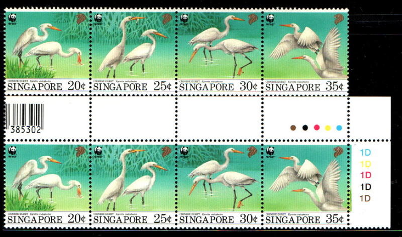 【我愛集郵】P0207-新加坡WWF鳥類郵票-共兩套-原膠美品