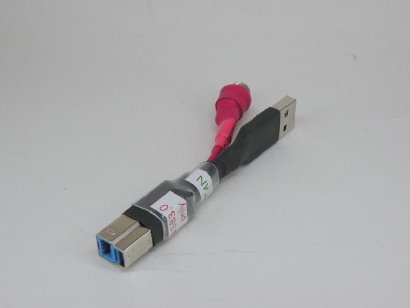 [6N OFC]USB電源/訊號分離轉接頭(USB3.0 only)- B公轉 A公+DC座(5.5/2.5)