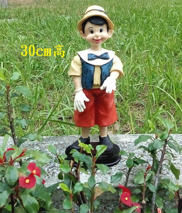 【浪漫349】 出清品 30cm 童話小木偶擺飾 波麗材質  帽邊有個開模孔洞