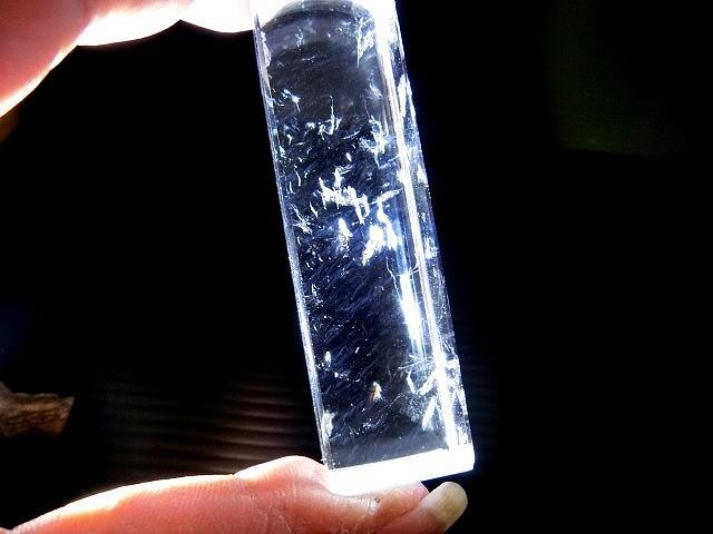 [Disk水晶][微帶藍針]激光料白水晶方印材Y-34(72x19x19mm重67克)