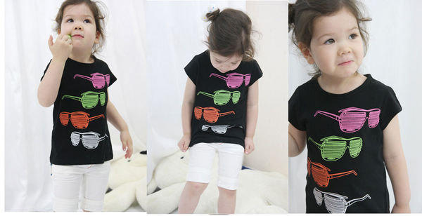 韓國酷炫眼鏡圖案全家福親子裝/T恤(小孩90~130公分)$零碼出清特價168元