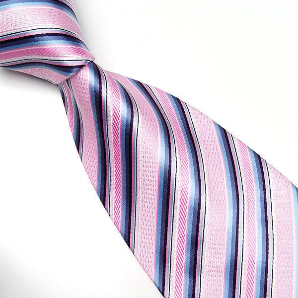 阿芙洛迪K13☆粉紅底藍條紋色織緹花領帶/商務領帶/正裝領帶/領帶禮盒