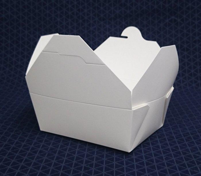 【(4)全白色 45oz 美式自扣式餐盒 】250入/箱 全白紙盒 薯條盒 紙便當盒 外帶盒 紙盒 免洗餐盒 自扣餐盒