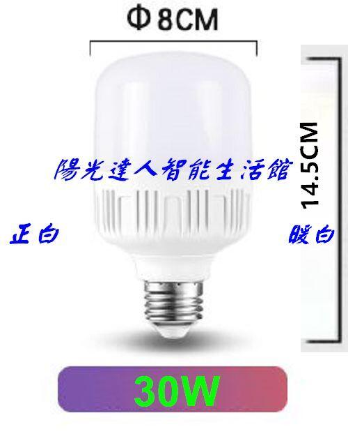  E27 LED燈泡 防水 防蚊蟲 防塵 密封燈體 無閃頻 超亮30W正白暖白(可選)特價126元