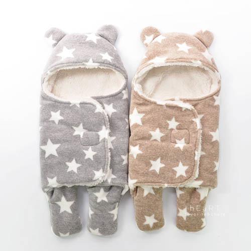 【小綠貓】 星星加厚羊羔絨保暖寶寶睡袋 兒童睡袋 加厚睡袋 防踢被