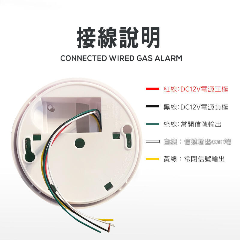 一氧化碳感測警報器 80分貝 CE認證 常閉常開可調 火災偵測器 超高靈敏度 家用瓦斯偵測器