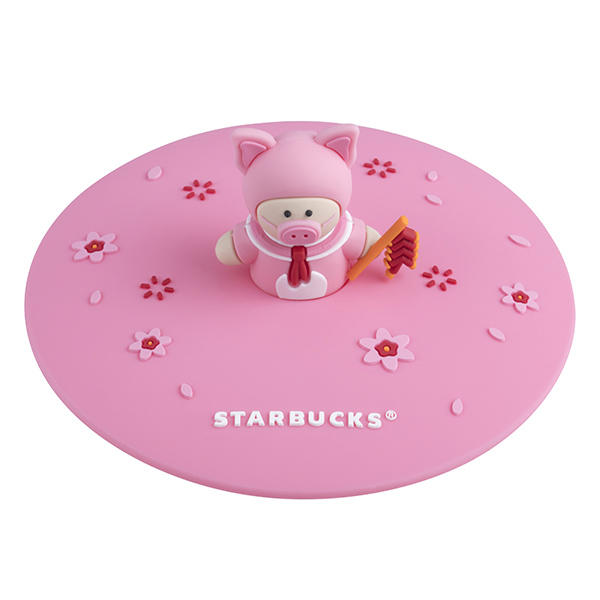 Starbucks 星巴克 2019年小熊矽膠杯蓋：紅色聖誕祝福、白色雪人、生肖豬年、船長小熊