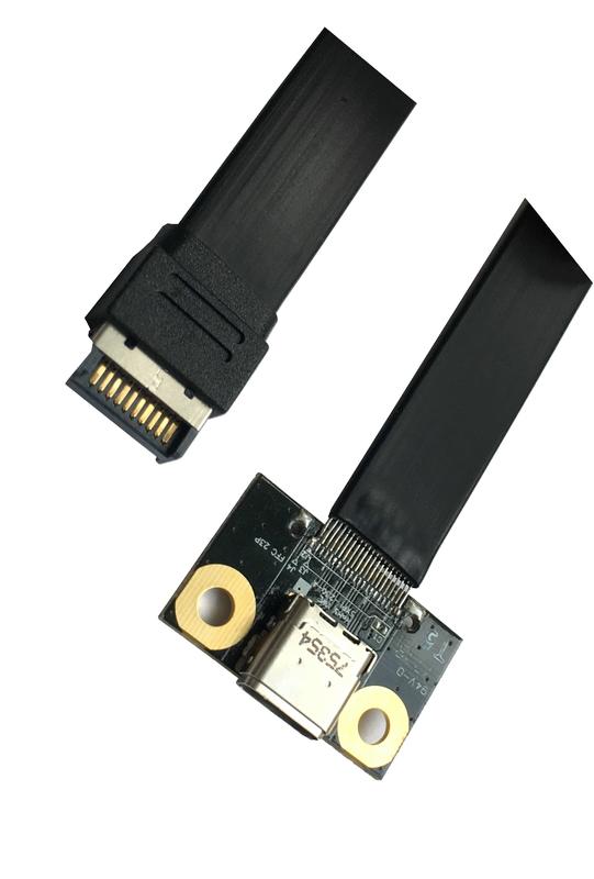 支援前USB3.1/3.2 Type C,內接Key A(黑膠心) 轉C24F,前方輸出,10G Gen.2,45公分