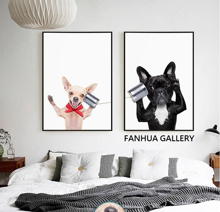 C - R - A - Z - Y - T - O - W - N　個性狗狗掛畫 寵物掛畫 親子餐廳掛畫 可愛動物裝飾畫