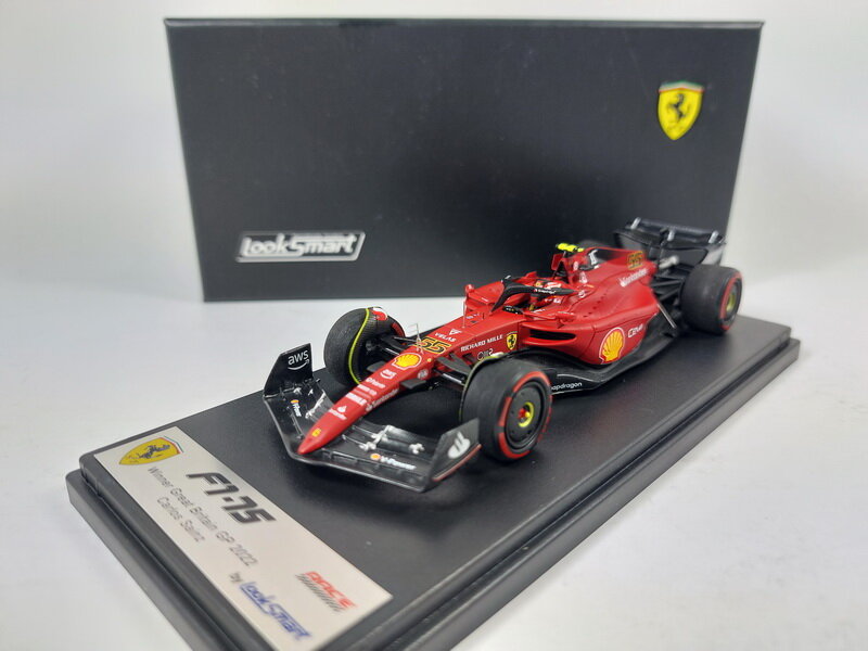 烈馬 LookSmart 1/43 F1 Ferrari F1-75 #55 Sainz Win 英國 2022 樹脂
