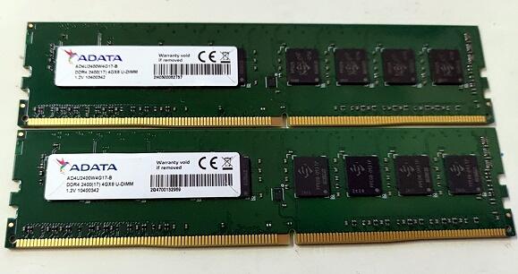 桌機用威剛DDR4/2400/4G*2支=8G賣250元.正常使用中