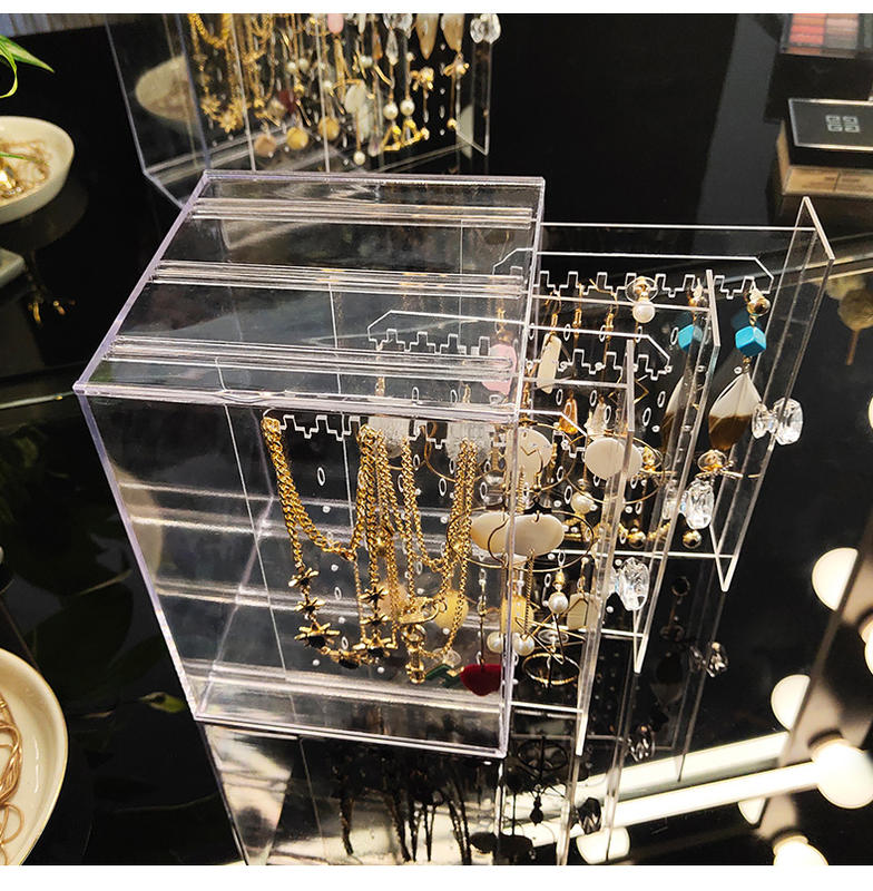 透明耳環收納架/飾品盒 透明水晶壓克力 飾品盒 項鍊收納