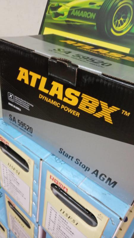 40年電池經銷商 ATLASBX 黑霸 AGM 電池 59520 bmw benz 95ah 另有58020 AGM