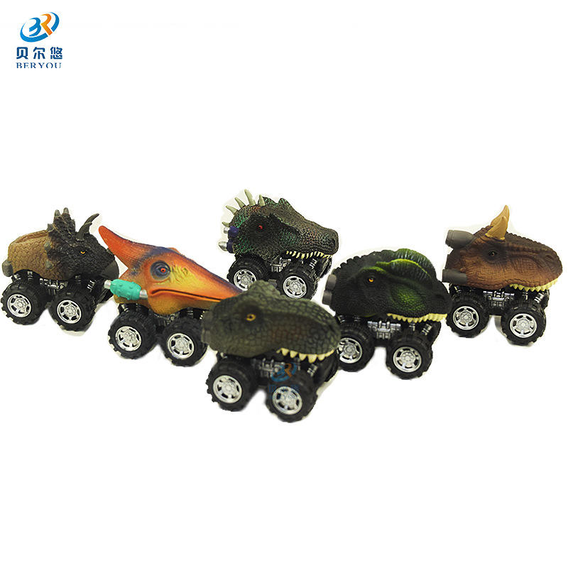 【小粟米】恐龍車 迴力車 恐龍造型大頭玩具車