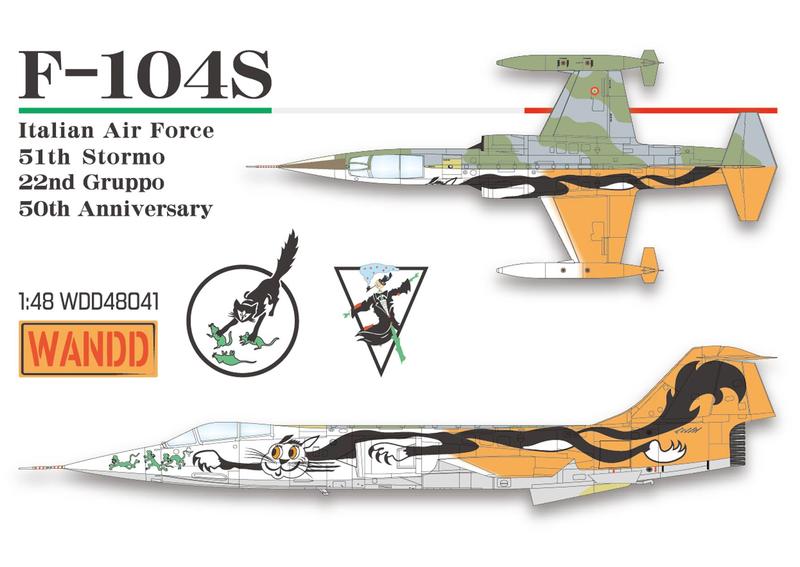 WandD 1/48 義大利空軍 F-104S 貓抓老鼠 彩繪水貼紙