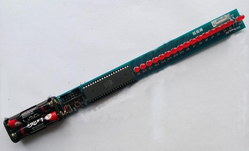 (散件)LED搖搖棒套件 AT89S52單片機 發光二極體 電子製作 (元器件+PCB板) w87 [73114]