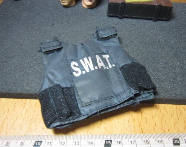 PJ4特警部門 mini模型1/6警用SWAT舊化制防彈背心一件(正反面可分拆)